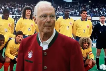 Franz Beckenbauer y exjugadores de la Selección Colombia.
