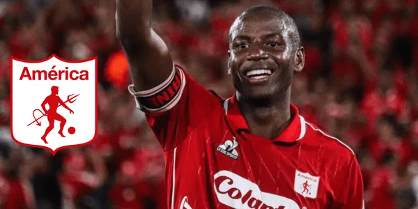 Adrián Ramos fue la gran figura del América de Cali, en el partido contra Independiente Santa Fe.