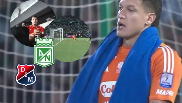 Aguerre fue la gran figura de la tarde en el Atanasio y conoce el mensaje que dejó Foto: Captura de Win Sports, Escudoteca y DIM