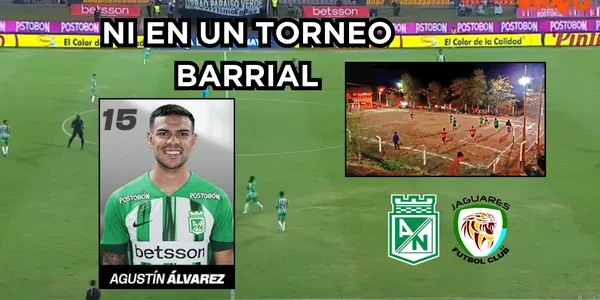Agustín Álvarez Wallace con bajo nivel en Nacional. Foto tomada de captura de pantalla de Win Sports, Twitter Atlético Nacional y Entre Cord