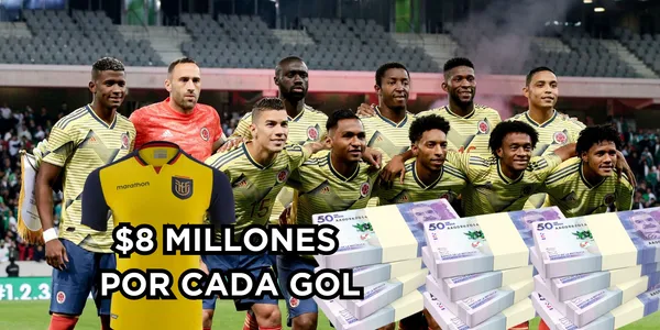 Al jugador le pagan bien por cada gol. Foto tomada de Revista Semana, pesos de 123RF, camiseta de Ecuador de El Universo.