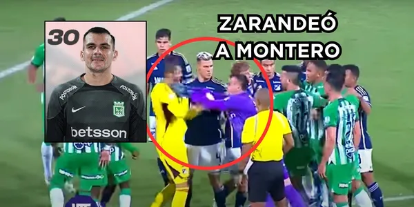 Al Kili ya le llegó la cuenta de cobro por zarandear a Montero. Captura de pantalla de Win Sports, foto de Rojas de Twitter Nacional