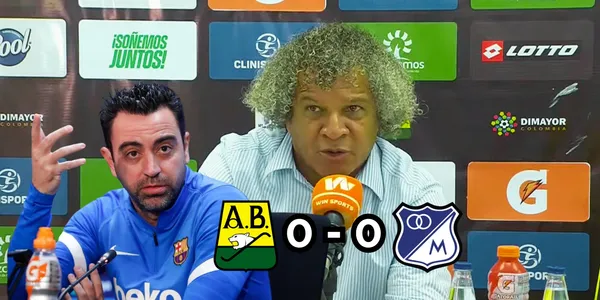 Alberto Gamero en rueda de prensa de Millonarios FC