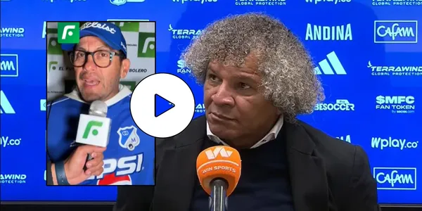 Alberto Gamero en rueda de prensa de Millonarios FC