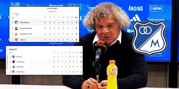 Alberto Gamero en rueda de prensa de Millonarios FC