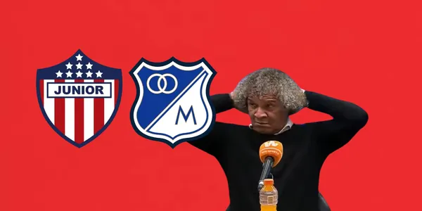 Alberto Gamero en una rueda de prensa de Millonarios FC