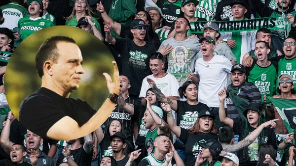 Alejandro Restrepo e hinchas de Nacional. Foto: redes del DIM y Nacional.