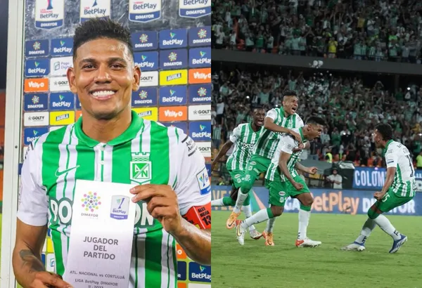 Alexander Mejía marcó el gol que le dio el empate a Atlético Nacional.