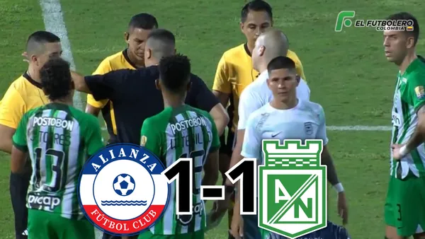 Alianza FC vs Atlético Nacional Foto: Captura de Win Sports y Escudoteca PN