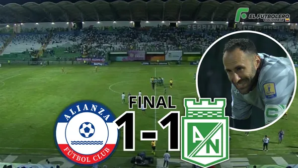 Alianza FC vs Atlético Nacional Foto: Captura de Win Sports y Escudoteca PN