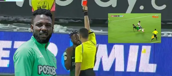 Álvaro Angulo fue expulsado terminando el partido entre Atlético Nacional y Junior