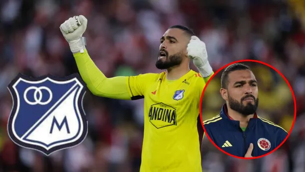 Álvaro Montero celebrando con Millonarios