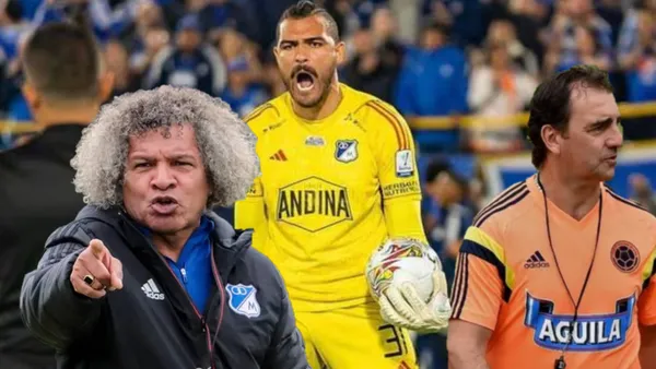 Álvaro Montero celebrando con Millonarios