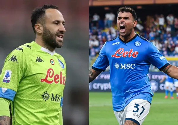 Andrea Petagna pese a ser el goleador del Napoli reconoció con un gesto que David Ospina fue clave para que el equipo no perdiera.