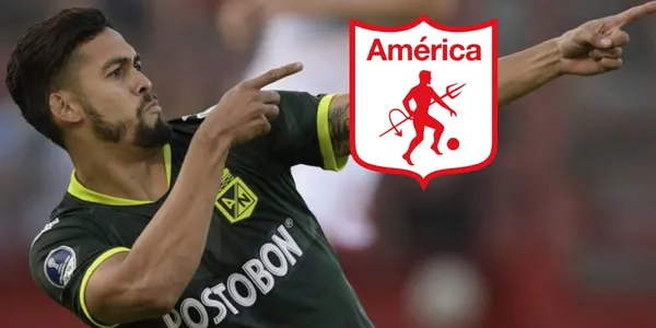 Andrés Andrade fue quien anotó uno de los tantos para lograr el empate entre América y Atlético Nacional en los últimos minutos.