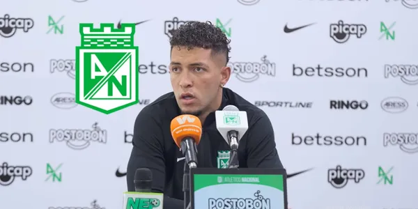 Andres Salazar en la rueda de prensa de Nacional. Foto tomada de la rueda de prensa de Nacional en YouTube.