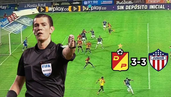Árbitro del Pereira vs Junior reveló por qué convalidó el gol del 'Tiburón' sobre el final del partido. FOTO: Futbolred