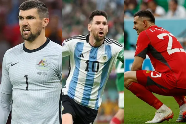 Argentina está ganando 2-1 parcialmente ante Australia tras un regalo del arquero Mathew Ryan en los octavos de final de la Copa Mundo de Catar 2022