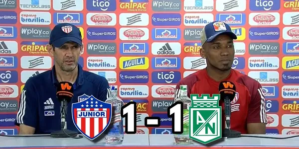 Arturo Reyes habló en la rueda de prensa de Junior tras empatar contra Atlético Nacional.