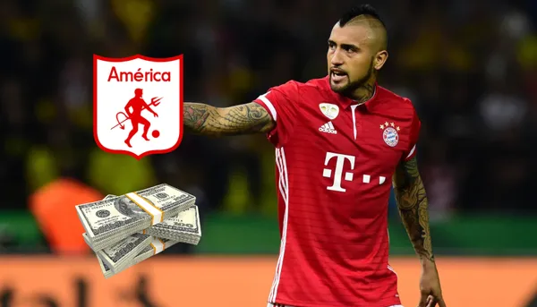 Arturo Vidal con la camiseta del Bayern Múnich.