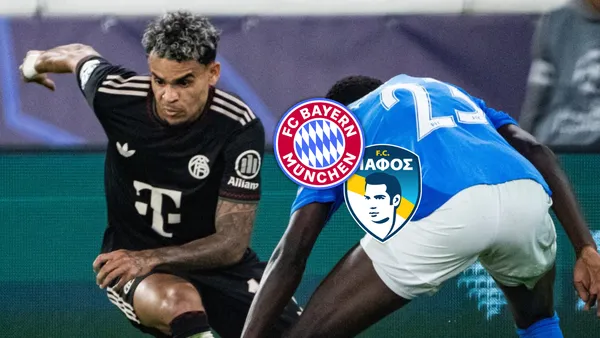 Así fue el partido de Luis Díaz esta tarde en Champions Foto: Escudoteca y FC Bayern