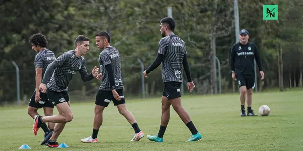 Atléico Nacional en un entrenamiento en la sede de Guarne