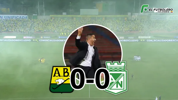 Atlético Bucaramanga vs Atlético Nacional Foto: Escudoteca PN y Captura de Win Sports