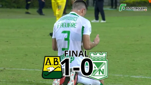 Atlético Bucaramanga vs Atlético Nacional Foto: Escudoteca PN y Captura de Win Sports