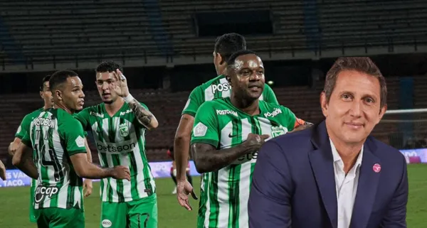 Atlético Nacional celebrando, al lado Juan Pablo Varsky. FOTO: ESPN