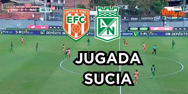 Atlético Nacional contra el Envigado FC. Foto tomada de una captura de pantalla de Win Sports.