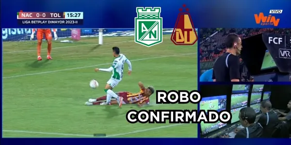 Atlético Nacional en efecto fue robado contra el Deportes Tolima y está confirmado.
