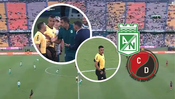 Atlético Nacional enfrenta al Cúcuta Deportivo con una seria polémica en el medio Foto: Captura de Win Sports y Escudoteca