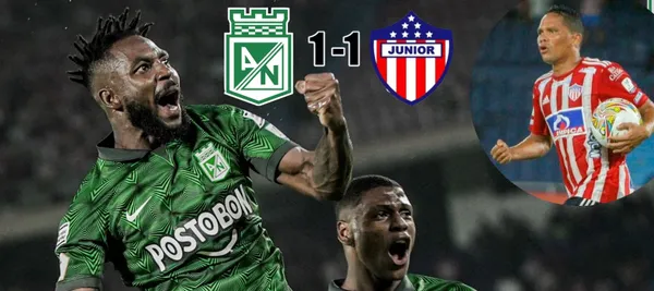 Atlético Nacional está empatando 1-0 ante Junior en el estadio Metropolitano de Barranquilla