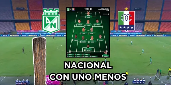 Atlético Nacional jugó con uno menos contra el Once Caldas.