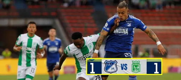 Atlético Nacional no pudo vencer a Millonarios de Alberto Gamero ahora en Copa Colombia