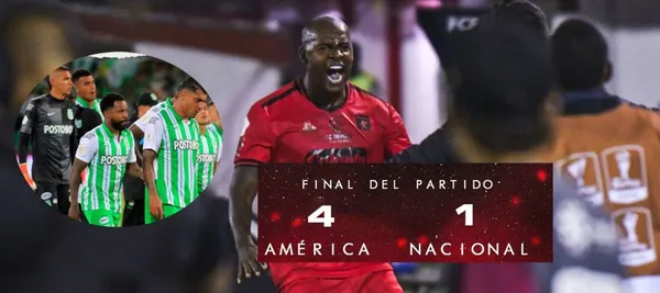 Atlético Nacional se fue goleado por América quien lo humilló en el estadio Pascual Guerrero
