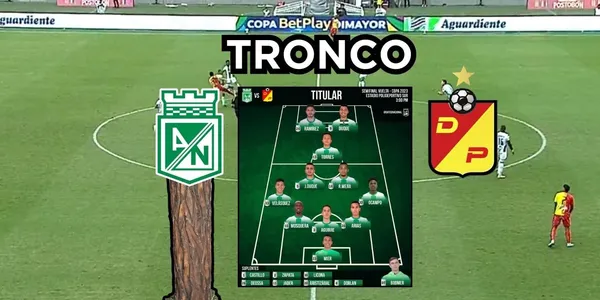 Atlético Nacional con un jugador menos frente al Deportivo Pereira.