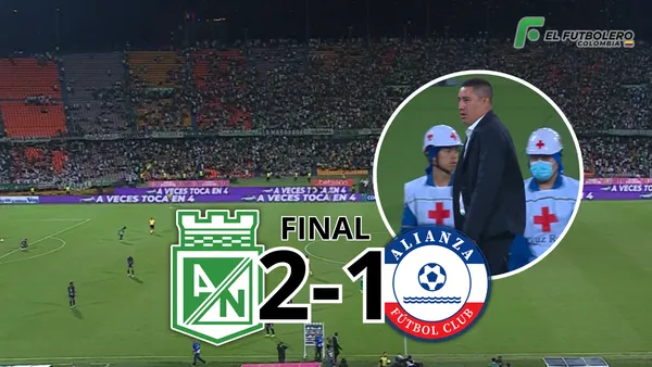 Atlético Nacional vs Alianza FC Foto: Captura de Win Sports y Escudoteca PN