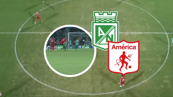 Atlético Nacional vs América de Cali Foto: Captura de Win Sports y Escudoteca