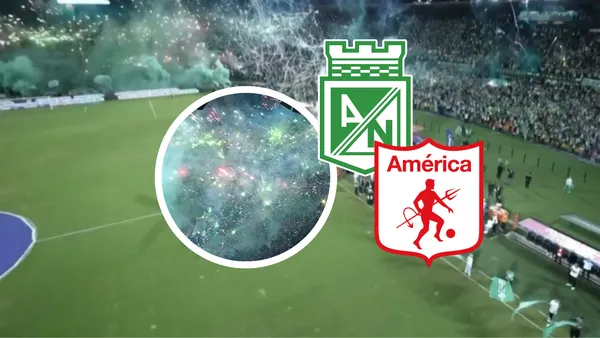 Atlético Nacional vs América de Cali Foto: Captura de Win Sports y Escudoteca