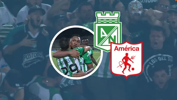 Atlético Nacional vs América de Cali Foto: Captura de Win Sports y Escudoteca