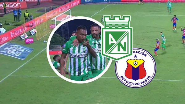 Atlético Nacional vs Deportivo Pasto Foto: Escudoteca y Captura de pantalla Win Sports