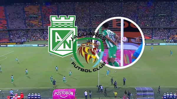 Atlético Nacional vs Jaguares Foto: Escudoteca y Captura de Win Sports