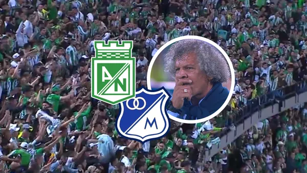 Atlético Nacional vs Millonarios Foto: Captura de Win Sports y Escudoteca