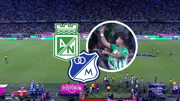 Atlético Nacional vs Millonarios Foto: Captura de Win Sports y Escudoteca