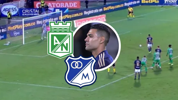 Atlético Nacional vs Millonarios Foto: Captura de Win Sports y Escudoteca