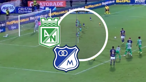 Atlético Nacional vs Millonarios Foto: Captura de Win Sports y Escudoteca