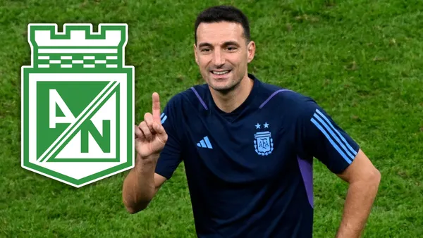 Atlético Nacional y el tremendo jugador que vio Scaloni y podría fichar el verdolaga Foto: AFA y Escudoteca