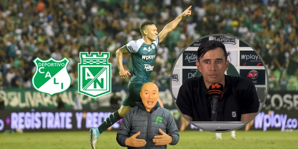 Bermúdez habló del Cali vs Nacional. Foto de Bermúdez y Bodmer tomadas de captura de pantalla de YouTube y Twitter de @AsoDeporCali.