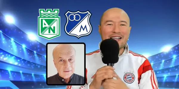 Bermúdez reaccionó a unos comentarios de Vélez. Foto de Bermúdez y Vélez tomada de captura de pantalla YouTube, logos de Wikipedia.